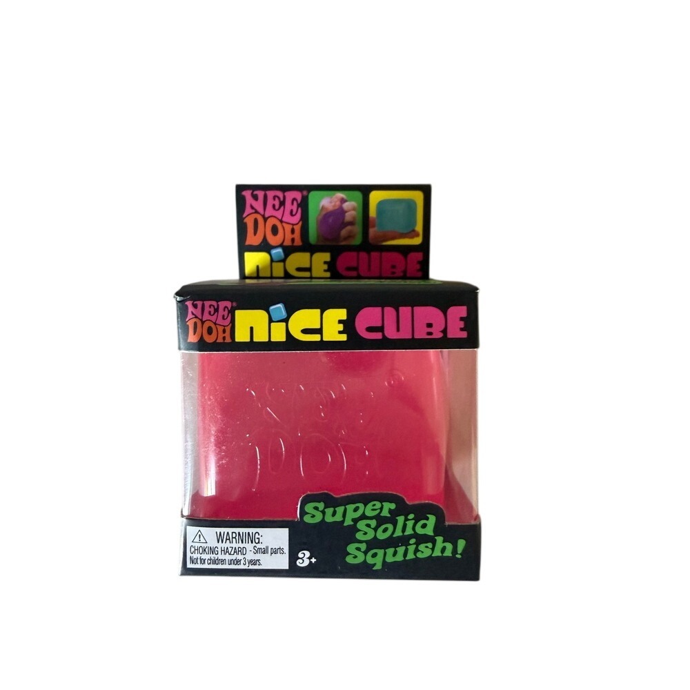 Schylling NeeDoh Nice Cube Pink Super Solid Squish Sensory Fidget Toy New